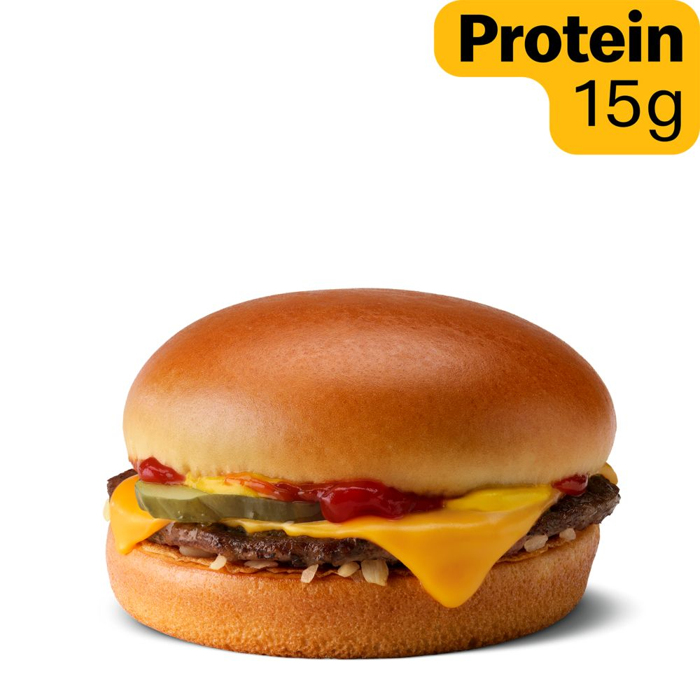 Official McDonald’s product photo of one Cheeseburger